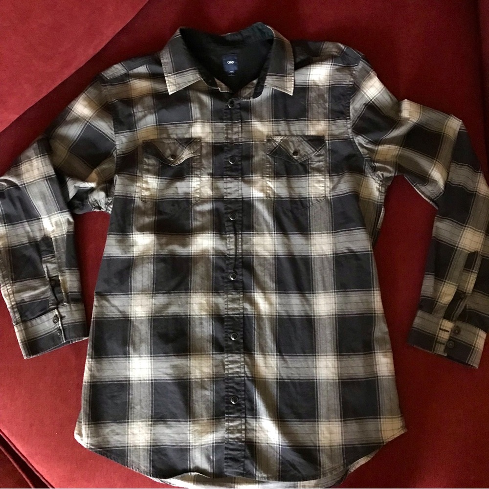Gap Men’s Snap-button Long-sleeve Western Shirt - Size Large - Like New